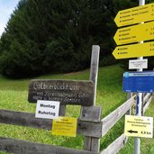 wegweiser pustertaler almweg und goelbnerblickhuette