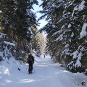 schneeschuhwanderer richtung pertinger alm