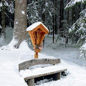 anstieg von st johann ahrntal muehlegg nach klausberg winter kreuz am weg