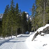 abstieg von plaetzwiese nach brueckele weg winter