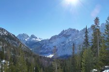 RS weg aussicht richtung sextner dolomiten und cristallo winter